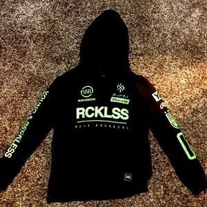 Young & Reckless | Youth L/G Black and Green Hoodie